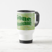 Verschwinden Squatchin-Text auf grüner Tarnung Reisebecher (VorderseiteRechts)