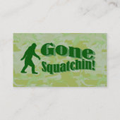Verschwinden Squatchin-Text auf grüner Tarnung Visitenkarte (Rückseite)