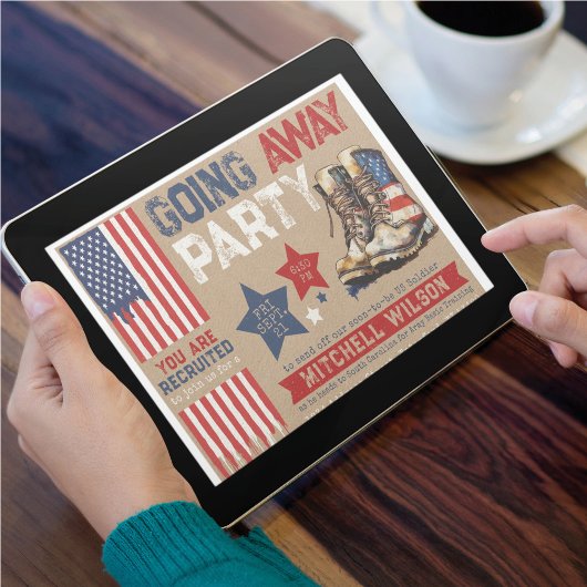 Verschwinden von Party I Militärische Abschiedsfah Einladung