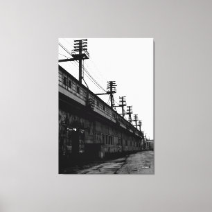 Verschwindende amerikanische Industrie-städtische Leinwanddruck