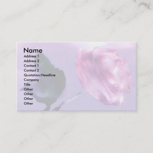Verschwindende Rose Visitenkarte (Vorderseite)