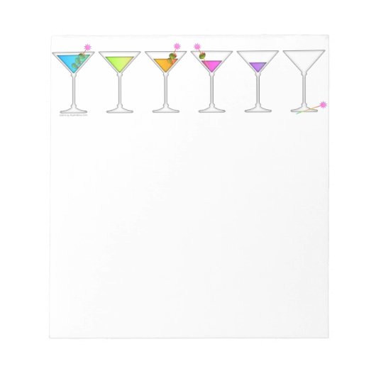 VERSCHWINDENDER MARTINI-NOTEPAD NOTIZBLOCK (Vorderseite)