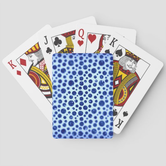 Verschwommene blaue Punkte Spielkarten (Rückseite)