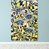 Verschwörung Alle sehen Auge Wasserfarbengeflecht Leinwanddruck (Insitu (Holzboden))