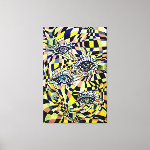 Verschwörung Alle sehen Auge Wasserfarbengeflecht Leinwanddruck