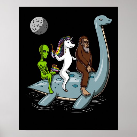 Verschwörung Bigfoot Loch Ness Monster Wasserski Poster (Vorne)