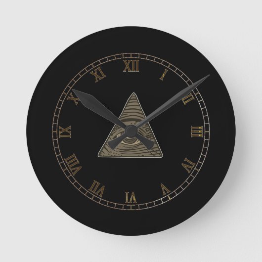 Verschwörung Illuminati Pyramide Auge Runde Wanduhr (Vorderseite)
