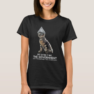 Verschwörung Katze Alufolie Hut Regierung Männer T-Shirt