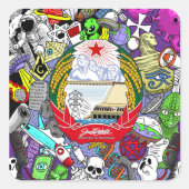 Verschwörungssticker Quadratischer Aufkleber (Vorderseite)