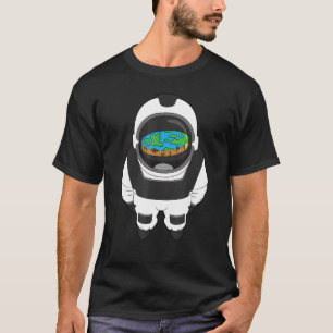 Verschwörungstheorie flacher Erde Astronautenkugel T-Shirt