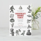 Verschwörungstheorie Präsentation Party Einladung (Stehend Vorderseite)