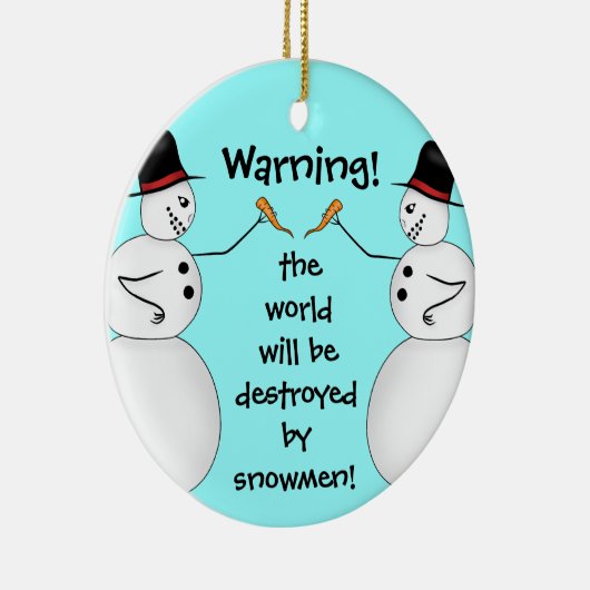 Verschwörungstheorie Schneemänner Keramikornament (Rechts)