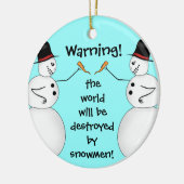 Verschwörungstheorie Schneemänner Keramikornament (Links)