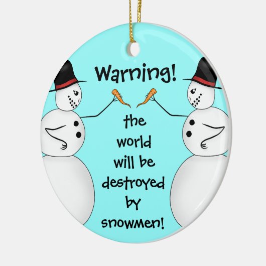 Verschwörungstheorie Schneemänner Keramikornament (Links)