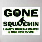 Verschwunden Squatchin Bigfoot in Holz Poster (Vorne)