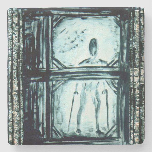 Verschwundener Mensch II Steinuntersetzer (Vorderseite)