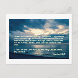 Verse aus Isaiah 43 - Hilfe und Komfort Postkarte