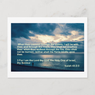 Verse aus Isaiah 43 - Hilfe und Komfort Postkarte