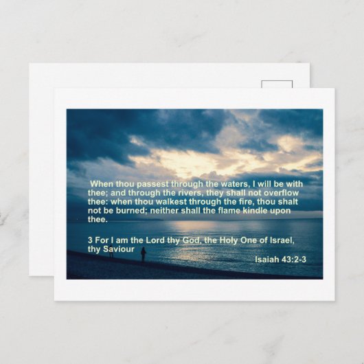 Verse aus Isaiah 43 - Hilfe und Komfort Postkarte (Vorne/Hinten)