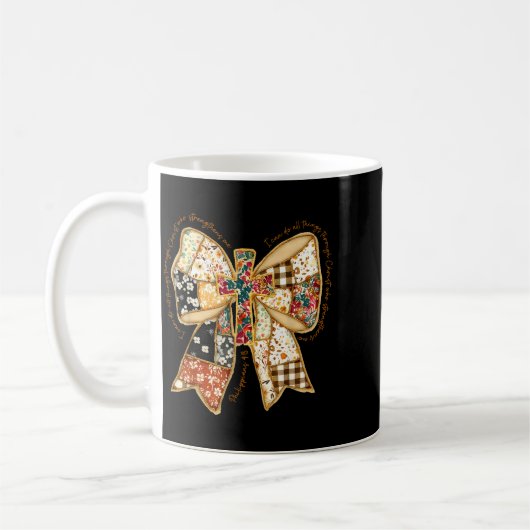 Verse Bible Coquette Christian Jesus Bow Patchwork Kaffeetasse (Links)