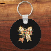 Verse Bible Coquette Christian Jesus Bow Patchwork Schlüsselanhänger (Vorderseite)