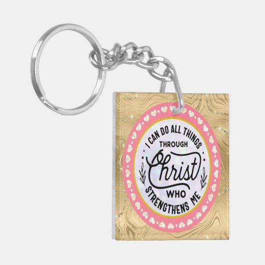 Verse ich alles durch Christus tun kann Schlüsselanhänger (Vorderseite links)