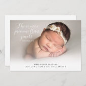 Verse She is more Wertvoll als Jewels Foto Birth Ankündigung (Vorne/Hinten)