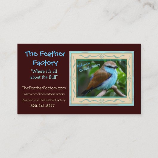 Versehen Sie Fabrik-Anzeige 2, die Feder-Fabrik, Visitenkarte (Vorderseite)