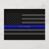 Versenden Ihres Text dünn blaue Linie Schwarz-US-F Postkarte (Vorderseite)