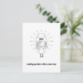 Versenden positiver Vibes Your Way|Niedlicher Girl Postkarte (Stehend Vorderseite)