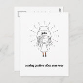 Versenden positiver Vibes Your Way|Niedlicher Girl Postkarte (Vorne/Hinten)