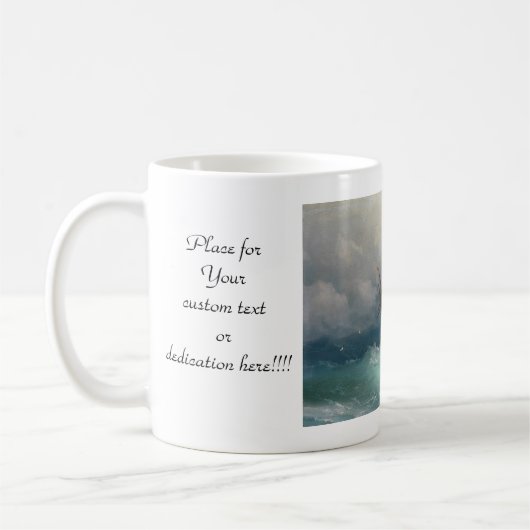 Versenden Sie auf stürmischem Meerblicksturm Kaffeetasse (Links)