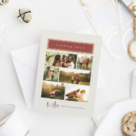 Versenden von Liebe Rot- und Goldfoto-Collage Feiertagskarte