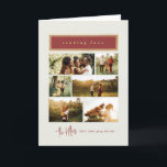 Versenden von Liebe Rot- und Goldfoto-Collage Feiertagskarte<br><div class="desc">Mit dieser "Sending Liebe"-Urlaubskarte können Sie sich mit einem minimalistisch-warmen Design, einem goldgerahmten Bordeaux-Header und einem eleganten Drehbuch wohlfühlen. Die Karte zeigt ein Multi-Foto-Layout, ideal für die Darstellung von geschätzten Erinnerungen aus der Familie. Familienname am unteren Rand fügt eine raffinierte, personalisierte Touch zu Ihren Feiertagsgrüße hinzu. Ideal für diejenigen, die...</div>