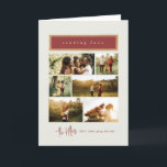 Versenden von Liebe Rot- und Goldfoto-Collage Feiertagskarte<br><div class="desc">Mit dieser "Sending Liebe"-Urlaubskarte können Sie sich mit einem minimalistisch-warmen Design, einem goldgerahmten Bordeaux-Header und einem eleganten Drehbuch wohlfühlen. Die Karte zeigt ein Multi-Foto-Layout, ideal für die Darstellung von geschätzten Erinnerungen aus der Familie. Familienname am unteren Rand fügt eine raffinierte, personalisierte Touch zu Ihren Feiertagsgrüße hinzu. Ideal für diejenigen, die...</div>
