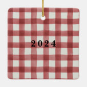 Versenden von Liebe Rot- und Goldfoto-Collage Keramikornament (Rückseite)