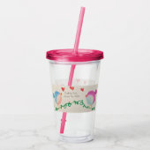 Versenden von Liebe über die Meilen Acryltrinkbecher (Rückseite)