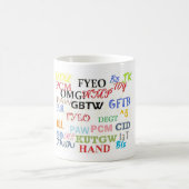 Versenden von SMS-Nachrichten-Jargon-Kaffeetasse Kaffeetasse (Mittel)