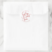 Versenden von viel Liebe Red Script Runder Aufkleber (Tasche)