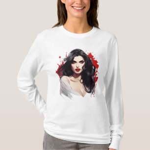 Versenkt eure Zähne in Halloween: Vampirmädchen T-Shirt