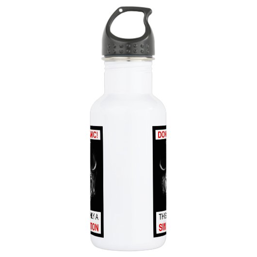 Versetzen Sie nicht in Panik! Dieses ist nur eine Edelstahlflasche (Vorderseite)