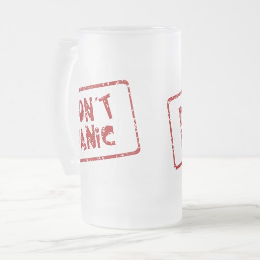 Versetzen Sie nicht in Panik Mattglas Bierglas (Vorderseite Links)