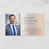 Versicherung Agent Foto Metallic Visitenkarte (Vorderseite)