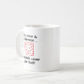 Versicherung und Unterwäsche - sie beide bedecken Kaffeetasse (Vorderseite Links)