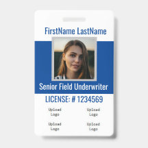 Versicherungs-Agent-Abzeichen-Front & Back Blue 4l