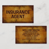 Versicherungs-Agent Antike Visitenkarte (Vorne/Hinten)