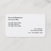 Versicherungs-Agent-Geschäfts-Karten Visitenkarte (Rückseite)