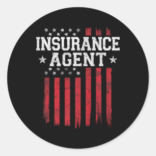 Versicherungs-Agent Proud American Flag Usa Patrio Runder Aufkleber