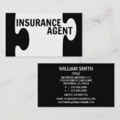 Versicherungs-Agent Puzzle Piece Business Card Visitenkarte (Vorne/Hinten)