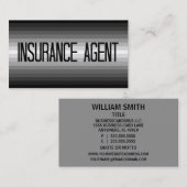 Versicherungs-Agent Silver to Black Business Card Visitenkarte (Vorne/Hinten)